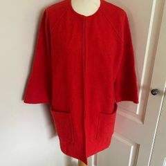 Selected Femme merino wool size 10 burnt orange jacket