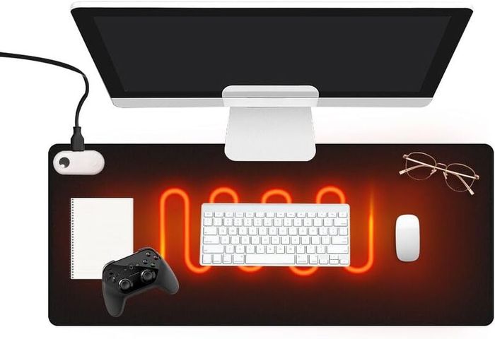 Heated Mouse Pad, Office Decor-Mouse Pad, Warm Desk Pad, Electric Heating Pad with Digital Display & 3 Heating Levels & 3Hours Auto Shut-Off for PC Keyboard Laptop Office and Home Black