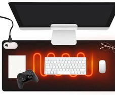 Heated Mouse Pad, Office Decor-Mouse Pad, Warm Desk Pad, Electric Heating Pad with Digital Display & 3 Heating Levels & 3Hours Auto Shut-Off for PC Keyboard Laptop Office and Home Black