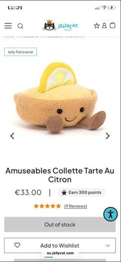 New JELLYCAT Amuseable Colette Tarte Au Citron and Amuseable Fleurette Tarte Aux Fraises Pair