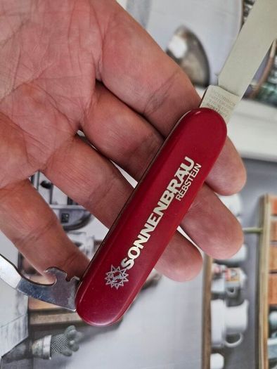 Vintage Victorinox Bantam 84mm Swiss Army Knife with Advertising Metal inlay Collectable