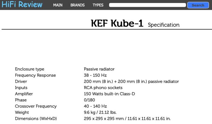 KEF KUBE-1 150w Subwoofer