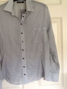 Twist navy and cream shirt/blouse