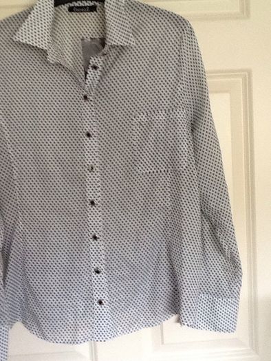 Twist navy and cream shirt/blouse