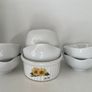 SUNFLOWER RAMEKIN Low-low.  With 6 fluted serving dishes for preserves. Total 7 items. Image 9