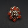 Carnelian Flower Cluster Silver Ring Image 9