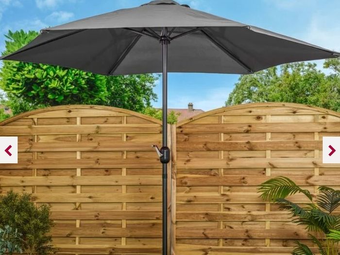 Parasol. 2.7M Crank Sun Parasol - Grey