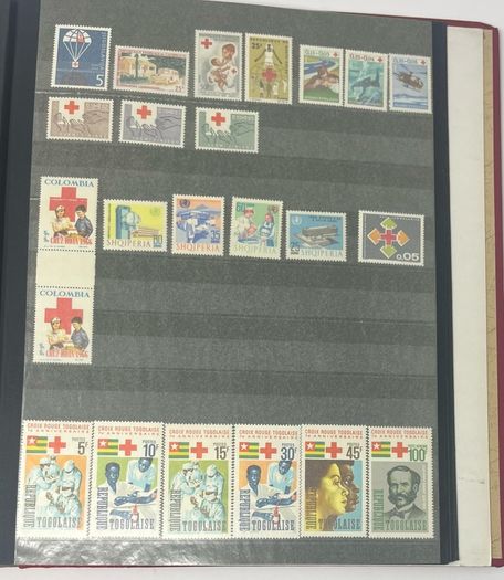 Collection: Thematic Red Cross, Malaria and For Young People stamps mainly used however some mint noted along with some miniature sheets on 28 pages