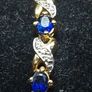 French Made Gold Plated Bracelet with Sapphire-Blue Stones | 18cm Image 6