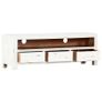 TV Cabinet White 120x30x40 cm Solid Acacia Wood Image 6