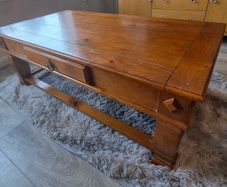 Rustic Solid Wood Coffee Table Farmhouse Style