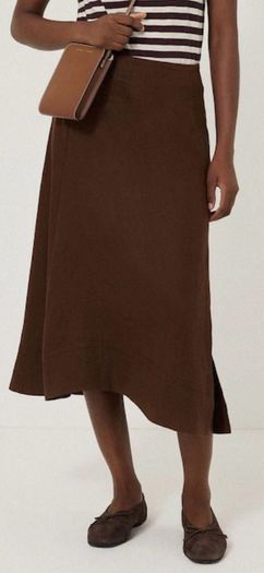 Jigsaw Linen Wrap Detail Midi Skirt