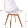 Set of 4 Dining Room Chairs Padded Chairs with Beech Wood Legs Image 3