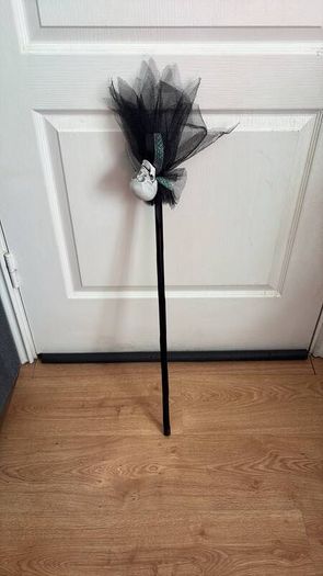 Girls' Witch Halloween Costume with Skeleton Broom. Age 10 / 12