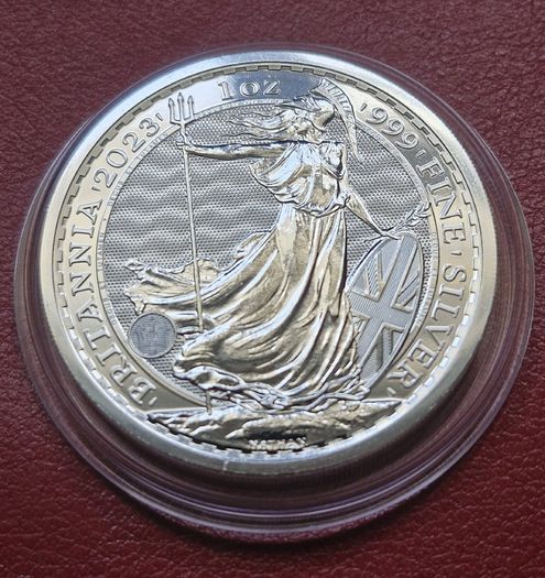 UK 1 oz silver BRITANNIA 2023 2 Pound BU coin