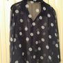 Sheer Navy Shirt With Blue Polka dots New Image 2