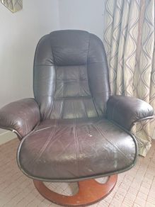 Beautiful brown leather chair. .