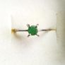 Vintage 925 Sterling Silver Ring with Green Stone Image 2