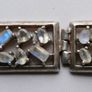 Vintage Sterling Silver 925 Bangle Moonstone Bracelet length 8,5" - 50,02g Image 3
