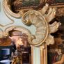 Grand French Style Parcel Gilt & Painted Mirror with Cherub & Plaques Image 4