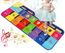 Musical Piano Dance Mat for 1-4 Year Old Boys Girls, Portable Large Educational Toy Gift for Toddlers