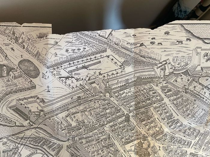 Facsimile reproduction of 19th century Galway map