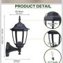 EBION Outdoor Wall Light, E27 Outside Wall Lights Mains Powered, Black Image 4
