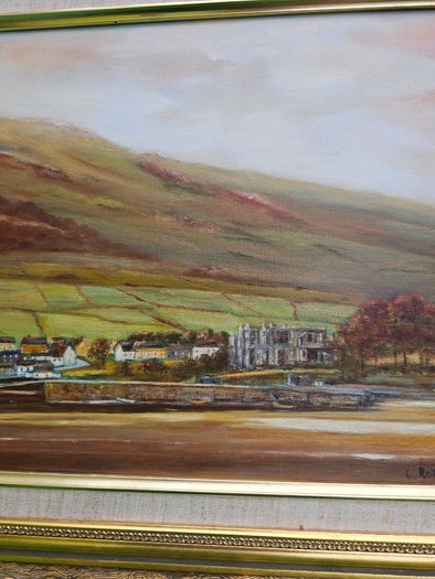 Beautiful Vintage Oil Painting "Carlingford Lough" (1991) by Dublin Artist L. Rothwell  Framed