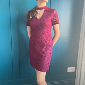 Miss Selfridge Petite burgundy dress. Size 12