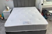 Brand new grey double bed with mattress