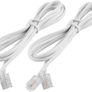 Telephone Cable Decelect Forgos White 1.5m Telephone Extension Cable Male RJ9 to Male RJ9 3ft Image 4