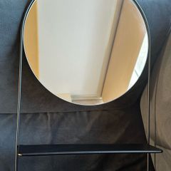 Circle Wall Mirror with Shelf