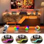 TV Cabinet Lowboard with LED Handle-Free Open TV Board Sideboard 2 Flaps / Doors TV Cabinet Modern TV Table Lowboard for TVs up to 65 Inch TV Shelf for Living Room, Entertainment Room Image 5