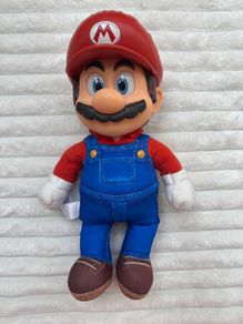 Nintendo The Super Mario Bros. Movie Mario Poseable Plush approx. 14 Vinyl Head Used Please see pictures