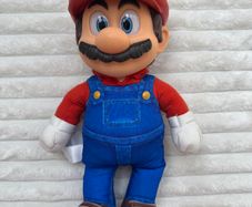 Nintendo The Super Mario Bros. Movie Mario Poseable Plush approx. 14 Vinyl Head Used Please see pictures