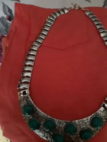 Silver Aqua Stone Necklace. New.