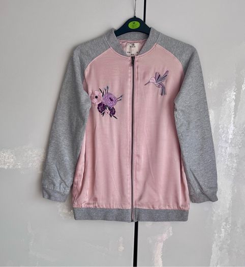 YD Girls Pink & Grey Embroidered Zip-Up Cardigan/Jacket - 12/13 Years