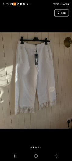 Mary Grant white linen trousers NWT