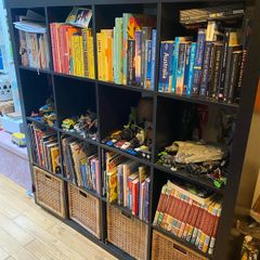 IKEA KALLAX 4x4 Shelving Unit Black with Rattan Baskets