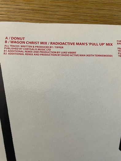 Tipper - Donut - 12" Vinyl Single - 2002 Fuel Records - Feat. Wagonchrist & Radioactive Man Mixes