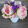 Artificial flower arrangement ceramic pot Image 2