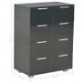 Sideboard High Gloss Black 60x35x76 cm Chipboard Image 8