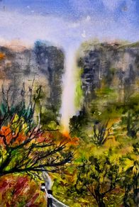 devil's chimney watercolour