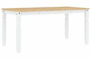 Dining Table Corona White 160x80x75 cm Solid Wood Pine