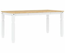 Dining Table Corona White 160x80x75 cm Solid Wood Pine
