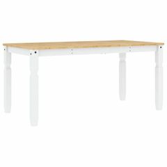 Dining Table Corona White 160x80x75 cm Solid Wood Pine