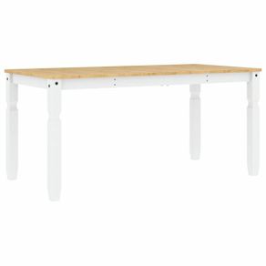 Dining Table Corona White 160x80x75 cm Solid Wood Pine