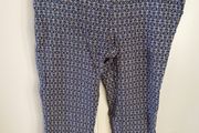 Navy &amp; blue design straight leg trousers size 12