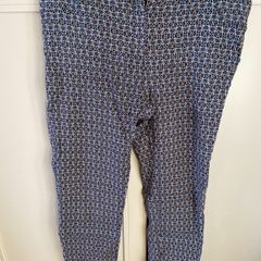 Navy & blue design straight leg trousers size 12