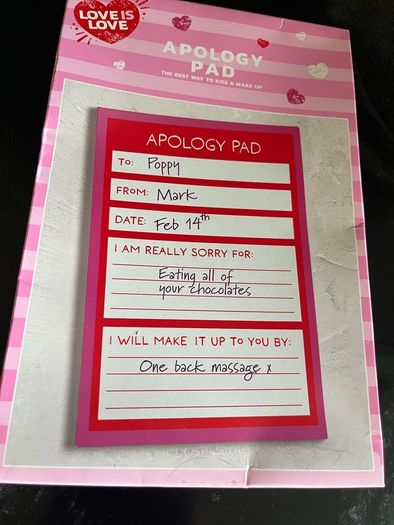 Apology pad